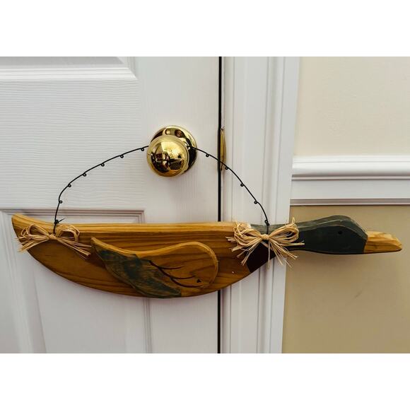 Carved Wood Mallard Duck Goose Farmhouse Cottagecore Wall Decor - Picture 1 of 6